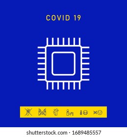 CPU symbol icon. Graphic elements for your design