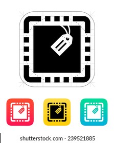 CPU with Tag icon. Vector illustration. Vector illustration.