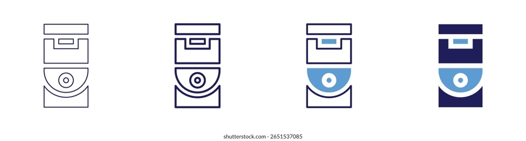 CPU temperature icon in 4 different styles. Thin Line, Line, Bold Line, Duotone. Duotone style. Editable stroke.