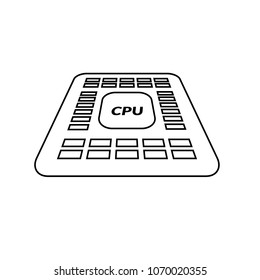 CPU thin vector icon