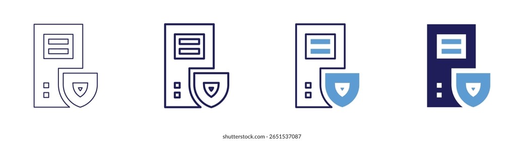 CPU threads icon in 4 different styles. Thin Line, Line, Bold Line, Duotone. Duotone style. Editable stroke.