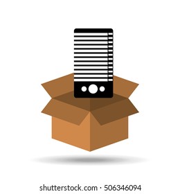 CPU tower pc data icon design graphic vector illustration