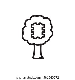 CPU in tree icon illustration isolated vector sign symbol