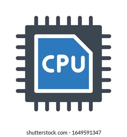 cpu vector glyph color icon 