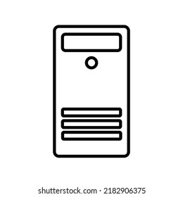 CPU vector icon with black and white outline