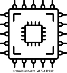 Cpu vector icon. Can be used for printing, mobile and web applications.