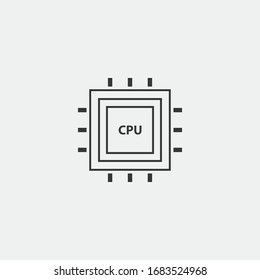CPU vector icon cental processing unit technology chip