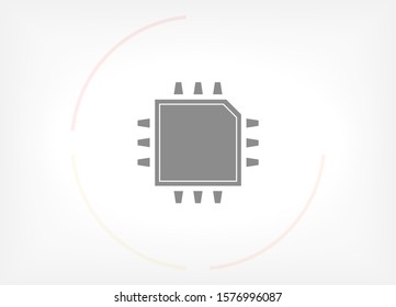 CPU vector icon. chip. CPU. Vector graphics. chip in the graph. 10 eps