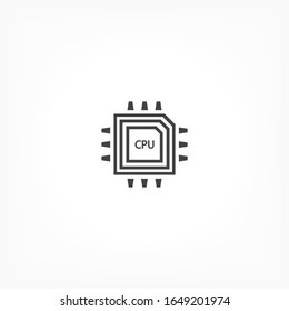CPU vector icon. chip. CPU. Vector graphics. chip in the graph. 10 eps