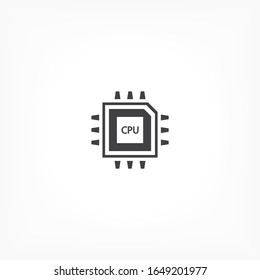 CPU vector icon. chip. CPU. Vector graphics. chip in the graph. 10 eps