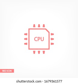 CPU vector icon. chip. CPU. Vector graphics. chip in the graph. 10 eps