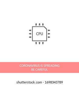 CPU vector icon. chip. CPU. Vector graphics. chip in the graph. 10 eps