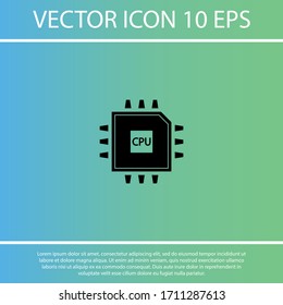 CPU vector icon. chip. CPU. Vector graphics. chip in the graph. 10 eps