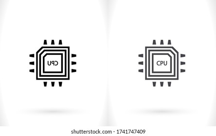 CPU vector icon. chip. CPU. Vector graphics. chip in the graph. 10 eps