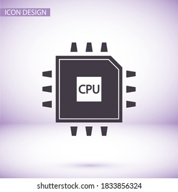 CPU vector icon. chip. CPU. Vector graphics. chip in the graph. 10 eps