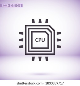 CPU vector icon. chip. CPU. Vector graphics. chip in the graph. 10 eps