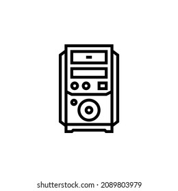 cpu vector icon. computer component icon outline style. perfect use for logo, presentation, website, and more. simple modern icon design line style