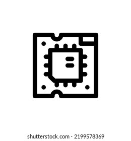 cpu vector icon. computer component icon outline style. perfect use for logo, presentation, website, and more. simple modern icon design line style
