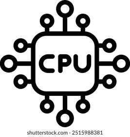 Ilustração de design de ícone de vetor da CPU