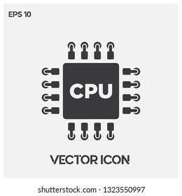 CPU vector icon illustration. Modern CPU symbol icon. Premium quality.