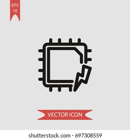 Cpu vector icon, illustration symbol