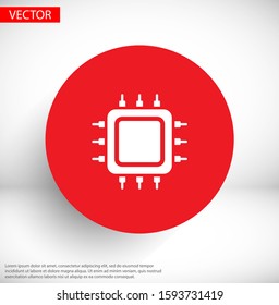 Cpu  vector icon , lorem ipsum Flat design