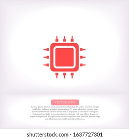 Cpu vector icon , lorem ipsum Flat design