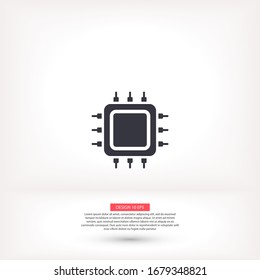Cpu vector icon , lorem ipsum Flat design