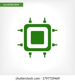 Cpu vector icon , lorem ipsum Flat design