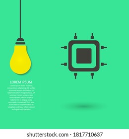 Cpu  vector icon , lorem ipsum Flat design
