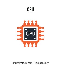 Cpu vector icon on white background. Red and black colored Cpu icon. Simple element illustration sign symbol EPS