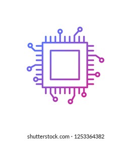 CPU vector icon outline style