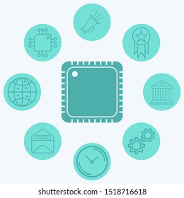 Cpu vector icon sign symbol