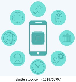 Cpu vector icon sign symbol