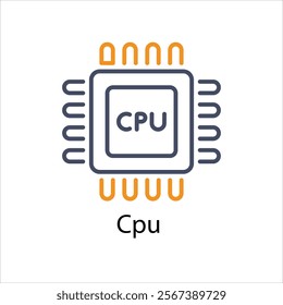 Cpu Vector icon stock illustration