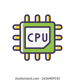 CPU vector icon stock illustration