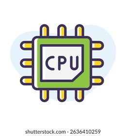 CPU vector icon stock illustration