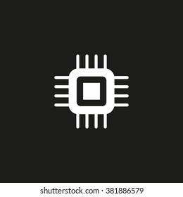 CPU. Vector icon white
