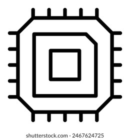 Cpu Vector Line Icon Design