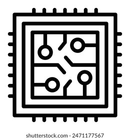 Cpu Vector Line Icon Design