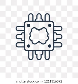 Cpu vector outline icon isolated on transparent background, high quality linear Cpu transparency concept can be used web and mobile