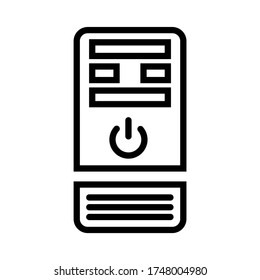 cpu vector with outline style