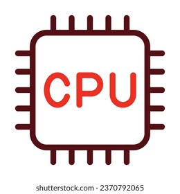 Cpu Vector Thick Line Two Color Icons For Personal And Commercial Use.
