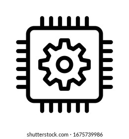 cpu vector thin line icon 