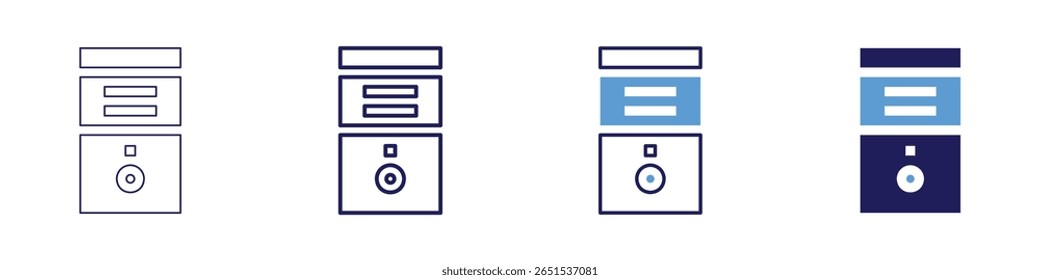 CPU voltage icon in 4 different styles. Thin Line, Line, Bold Line, Duotone. Duotone style. Editable stroke.