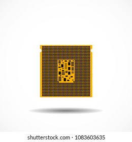 CPU(Central Processing Unit), Microprocessor or Microchip isolated on white background. Vector illustration. Eps 10
