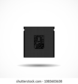 CPU(Central Processing Unit), Microprocessor or Microchip isolated on white background. Vector illustration. Eps 10