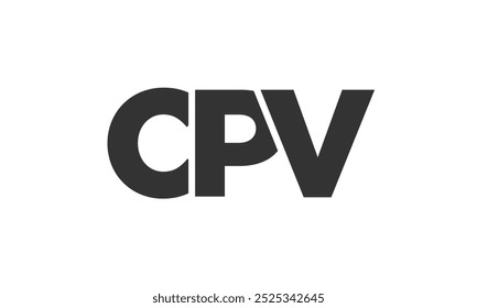 CPV-Logo-Design-Vorlage mit starkem und modernem Fettdruck. Ursprünglicher Vektor-Logotyp mit einfacher und minimaler Typografie. Trendy Unternehmensidentität ideal für Unternehmen Markenpräsenz.