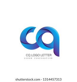 cq c q circle lowercase design of alphabet letter combination with infinity suitable as a logo for a company or business - Vector