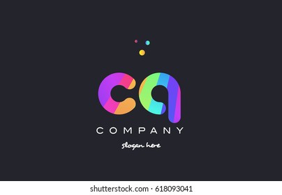 cq c q  creative rainbow green orange blue purple magenta pink artistic alphabet company letter logo design vector icon template